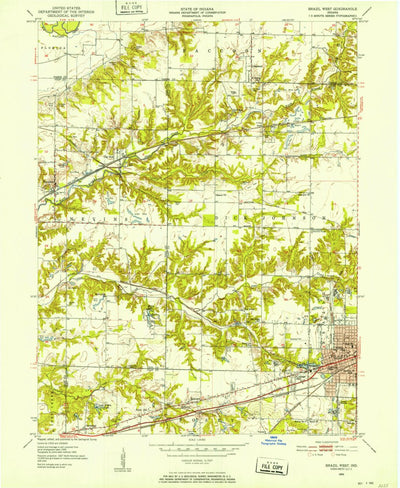 United States Geological Survey Brazil West, IN (1950, 24000-Scale) digital map