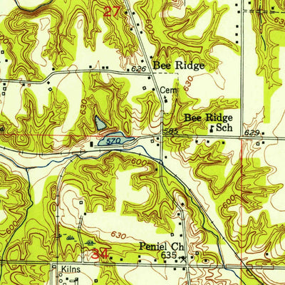 United States Geological Survey Brazil West, IN (1950, 24000-Scale) digital map