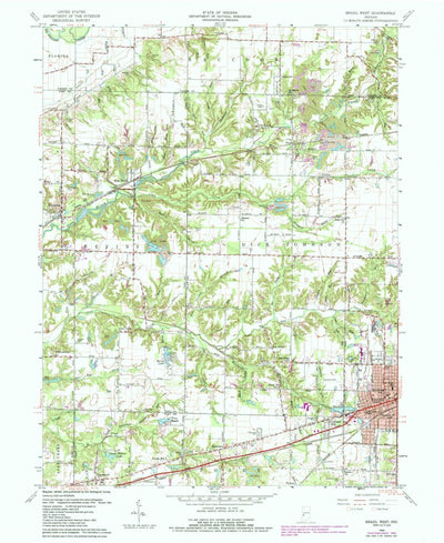 United States Geological Survey Brazil West, IN (1960, 24000-Scale) digital map
