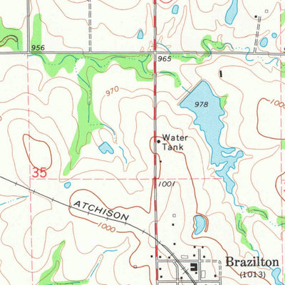 United States Geological Survey Brazilton, KS (1973, 24000-Scale) digital map