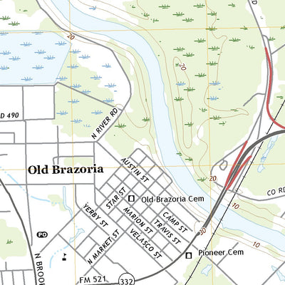 United States Geological Survey Brazoria, TX (2022, 24000-Scale) digital map
