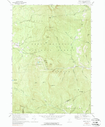 United States Geological Survey Bread Loaf, VT (1970, 24000-Scale) digital map