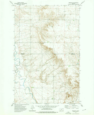 United States Geological Survey Bredette, MT (1973, 24000-Scale) digital map