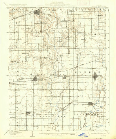 United States Geological Survey Breese, IL (1907, 62500-Scale) digital map