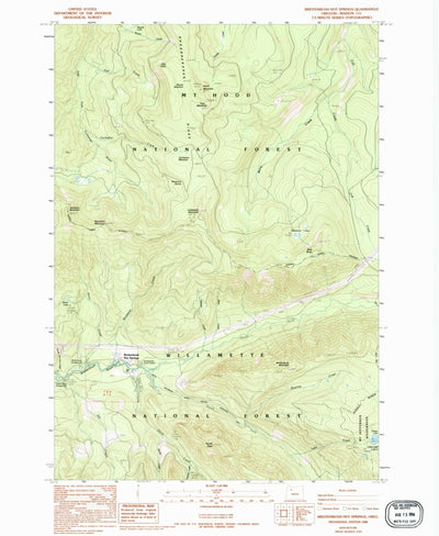 United States Geological Survey Breitenbush Hot Springs, OR (1988, 24000-Scale) digital map