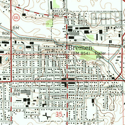 United States Geological Survey Bremen, IN (1958, 24000-Scale) digital map