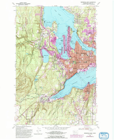 United States Geological Survey Bremerton West, WA (1953, 24000-Scale) digital map