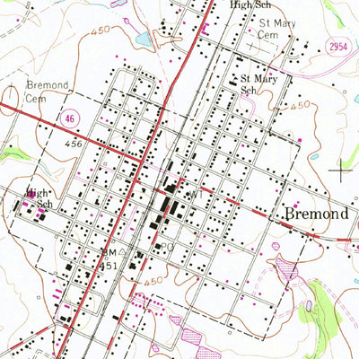 United States Geological Survey Bremond, TX (1962, 24000-Scale) digital map