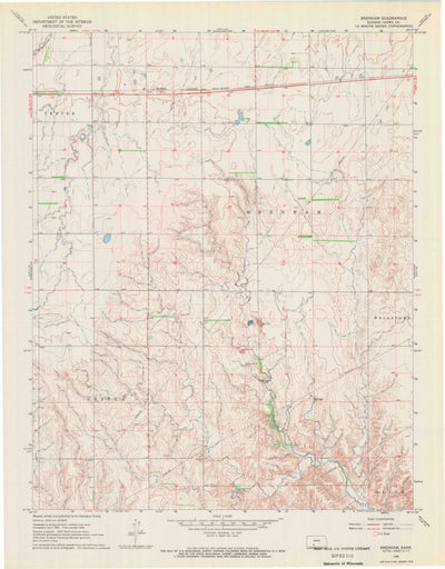 United States Geological Survey Brenham, KS (1968, 24000-Scale) digital map