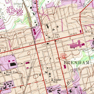 United States Geological Survey Brenham, TX (1963, 24000-Scale) digital map