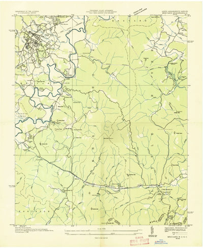 United States Geological Survey Brevard, NC-SC (1935, 24000-Scale) digital map