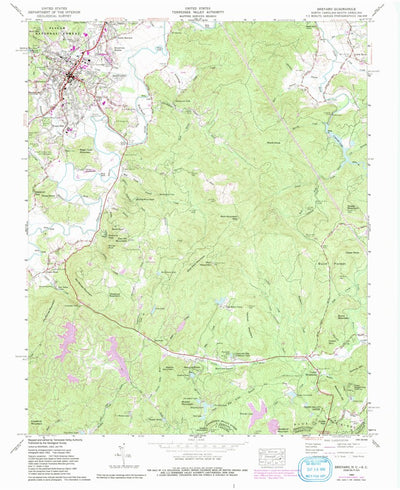 United States Geological Survey Brevard, NC-SC (1965, 24000-Scale) digital map