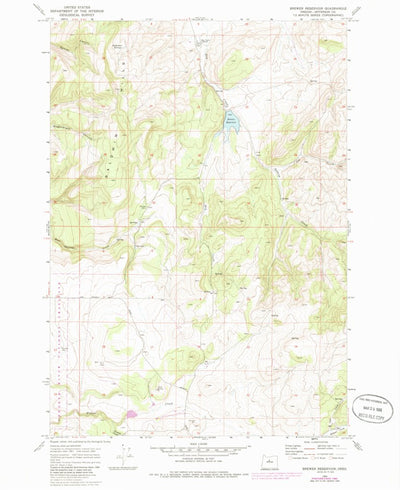 United States Geological Survey Brewer Reservoir, OR (1969, 24000-Scale) digital map