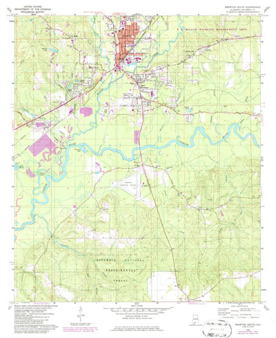 United States Geological Survey Brewton South, AL (1960, 24000-Scale) digital map