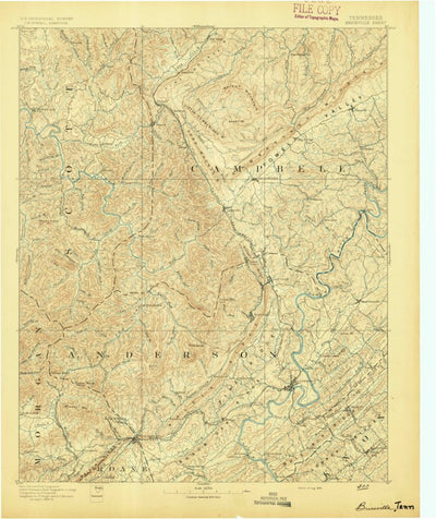 United States Geological Survey Briceville, TN (1893, 125000-Scale) digital map