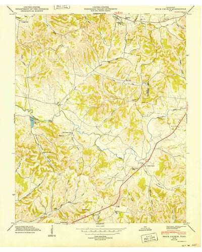 United States Geological Survey Brick Church, TN (1949, 24000-Scale) digital map