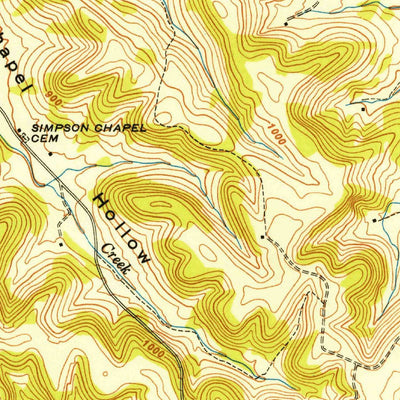 United States Geological Survey Brick Church, TN (1949, 24000-Scale) digital map