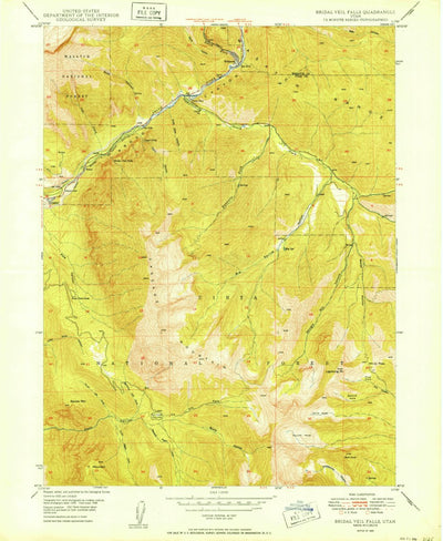 United States Geological Survey Bridal Veil Falls, UT (1950, 24000-Scale) digital map