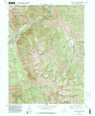 United States Geological Survey Bridal Veil Falls, UT (1993, 24000-Scale) digital map