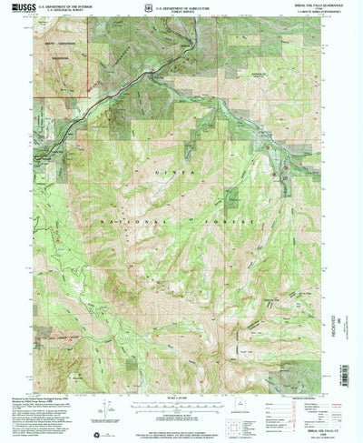 United States Geological Survey Bridal Veil Falls, UT (1998, 24000-Scale) digital map
