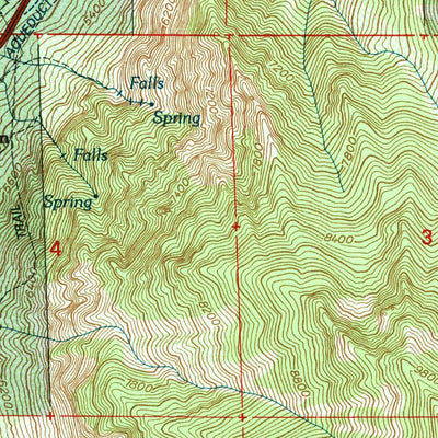 United States Geological Survey Bridal Veil Falls, UT (1998, 24000-Scale) digital map