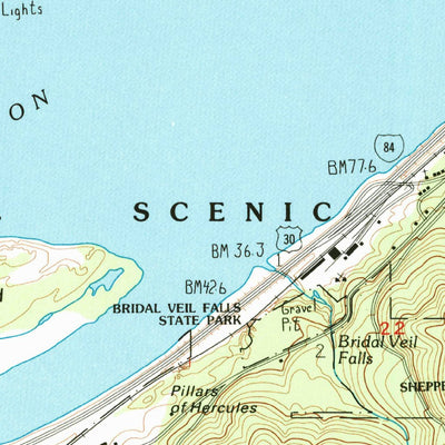 United States Geological Survey Bridal Veil, OR-WA (1986, 24000-Scale) digital map