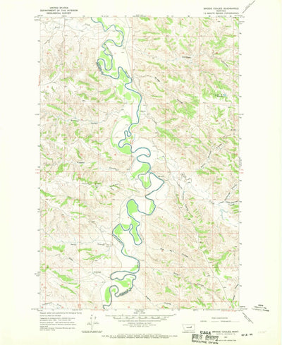 United States Geological Survey Bridge Coulee, MT (1967, 24000-Scale) digital map