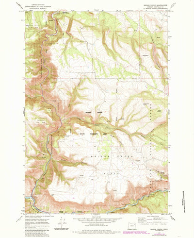 United States Geological Survey Bridge Creek, OR (1967, 24000-Scale) digital map
