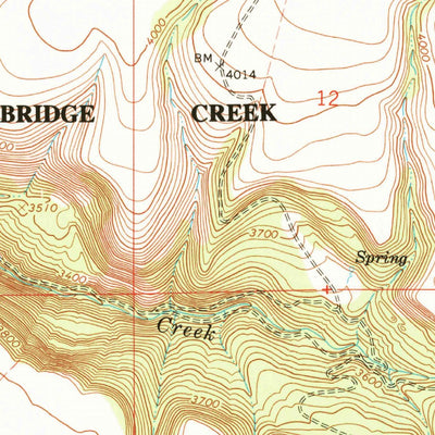 United States Geological Survey Bridge Creek, OR (1967, 24000-Scale) digital map