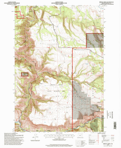 United States Geological Survey Bridge Creek, OR (1995, 24000-Scale) digital map