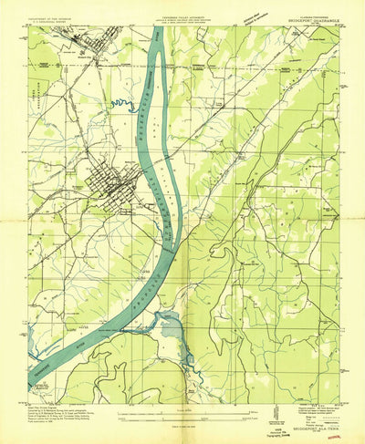 United States Geological Survey Bridgeport, AL-TN (1936, 24000-Scale) digital map