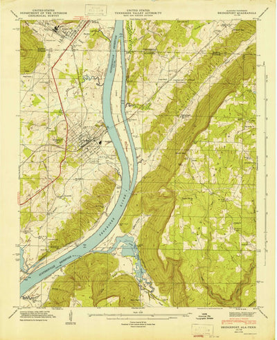United States Geological Survey Bridgeport, AL-TN (1946, 24000-Scale) digital map