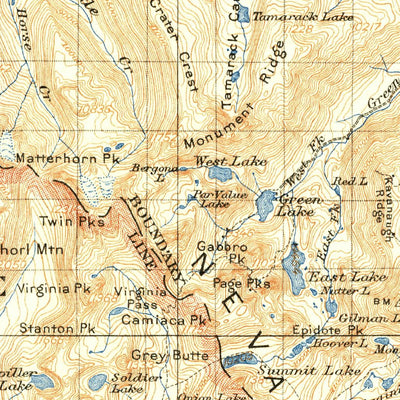 United States Geological Survey Bridgeport, CA-NV (1909, 125000-Scale) digital map