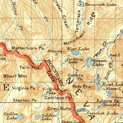 United States Geological Survey Bridgeport, CA-NV (1911, 125000-Scale) digital map