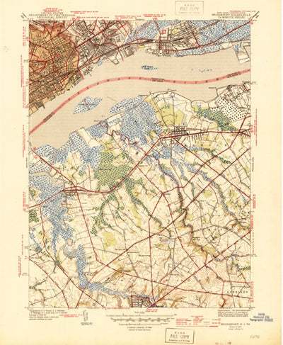 United States Geological Survey Bridgeport, NJ-PA (1944, 31680-Scale) digital map