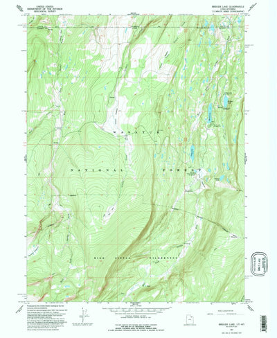United States Geological Survey Bridger Lake, UT-WY (1967, 24000-Scale) digital map