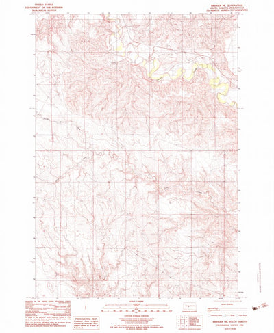 United States Geological Survey Bridger NE, SD (1982, 24000-Scale) digital map