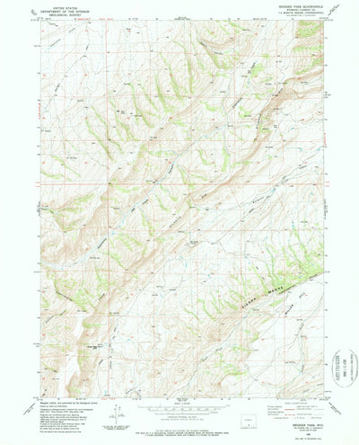 United States Geological Survey Bridger Pass, WY (1983, 24000-Scale) digital map