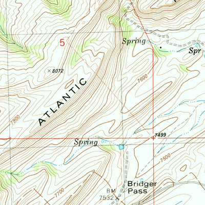 United States Geological Survey Bridger Pass, WY (1983, 24000-Scale) digital map