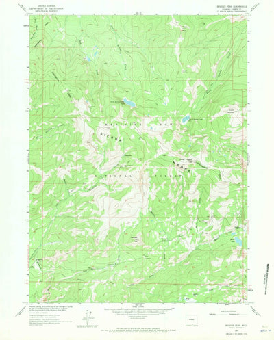 United States Geological Survey Bridger Peak, WY (1961, 24000-Scale) digital map