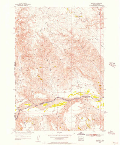United States Geological Survey Bridger, SD (1955, 24000-Scale) digital map