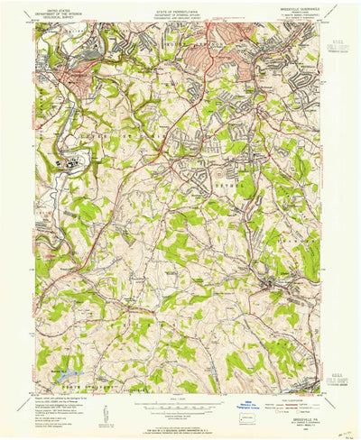 United States Geological Survey Bridgeville, PA (1953, 24000-Scale) digital map