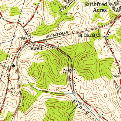 United States Geological Survey Bridgeville, PA (1953, 24000-Scale) digital map