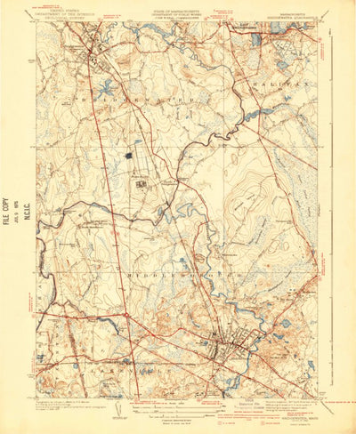 United States Geological Survey Bridgewater, MA (1940, 31680-Scale) digital map