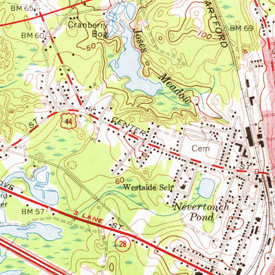 United States Geological Survey Bridgewater, MA (1962, 24000-Scale) digital map