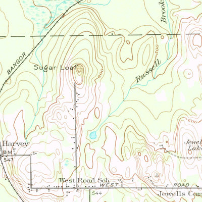 United States Geological Survey Bridgewater, ME (1951, 62500-Scale) digital map
