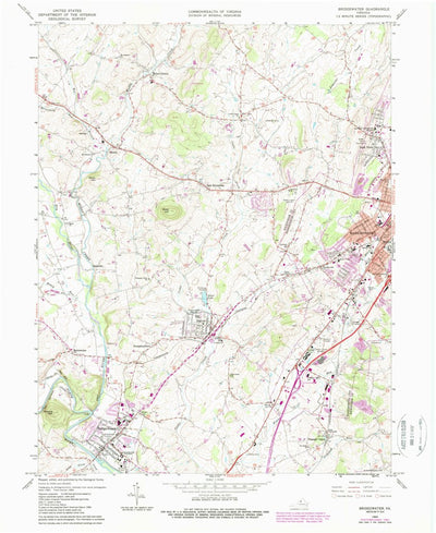 United States Geological Survey Bridgewater, VA (1964, 24000-Scale) digital map