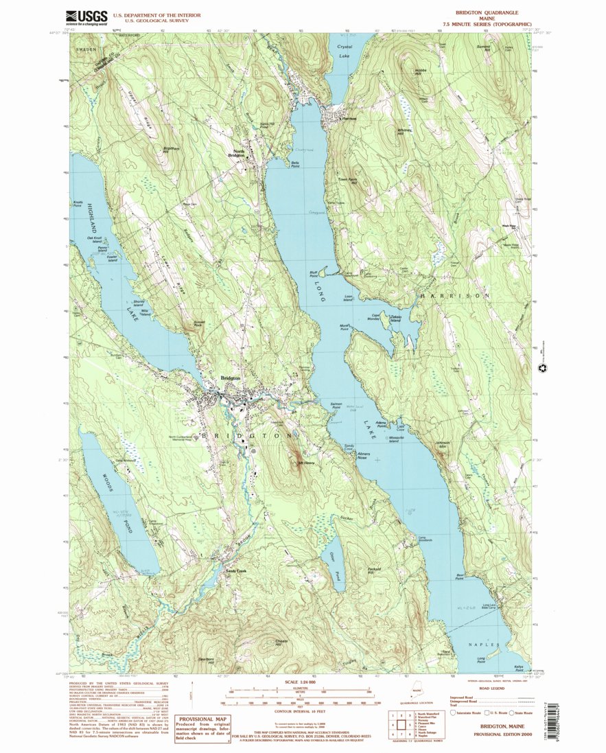 Bridgton, ME (2000, 24000-Scale) Map by United States Geological Survey ...