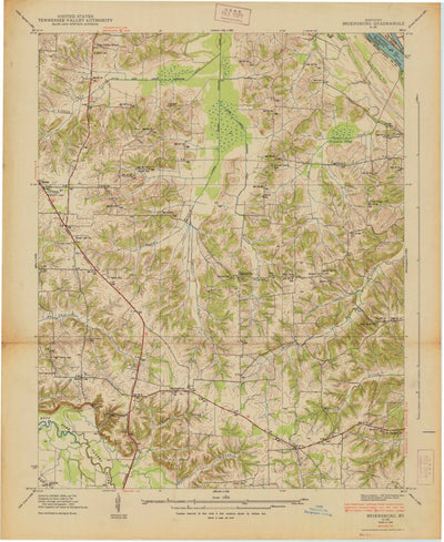 United States Geological Survey Briensburg, KY (1938, 24000-Scale) digital map