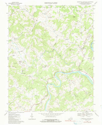 United States Geological Survey Brierpatch Mountain, VA (1967, 24000-Scale) digital map
